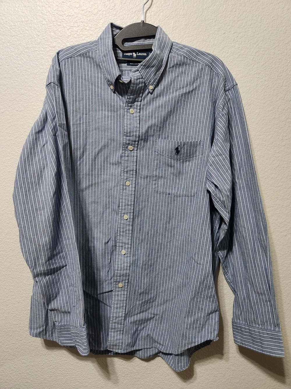 Ralph Lauren Men’s Blue & White Striped Button-Down Shirt